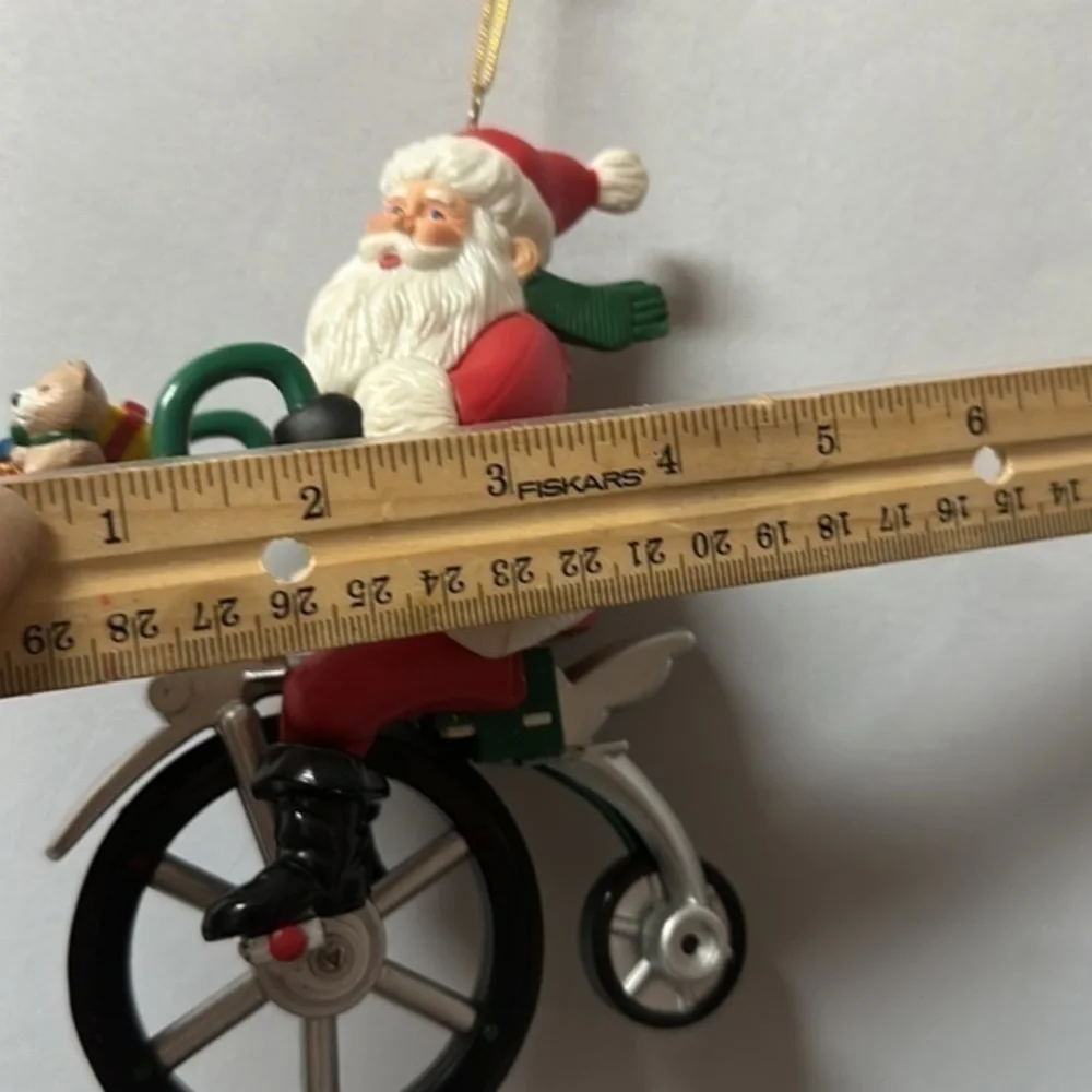 Vintage 90’s cycling Santa‎ ornament (does not move or play music)